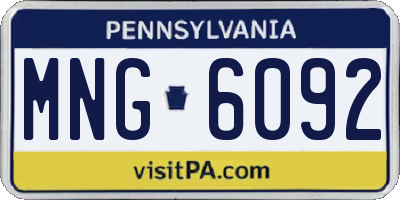 PA license plate MNG6092