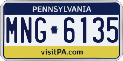 PA license plate MNG6135