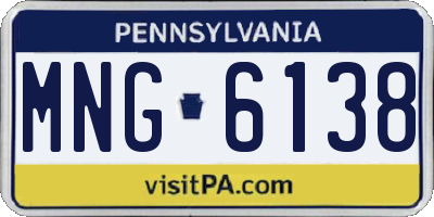 PA license plate MNG6138