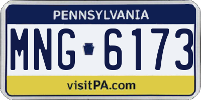 PA license plate MNG6173