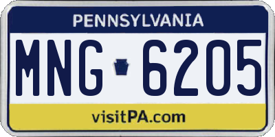 PA license plate MNG6205
