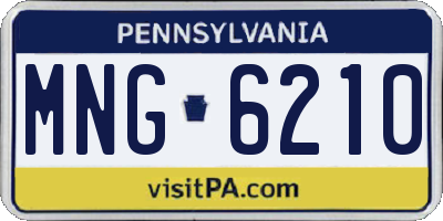 PA license plate MNG6210