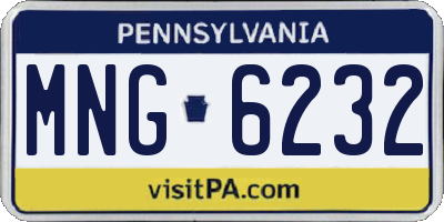 PA license plate MNG6232