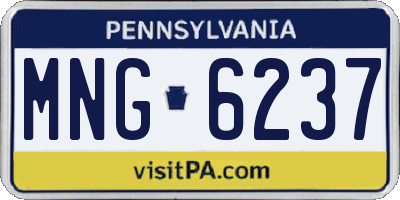 PA license plate MNG6237