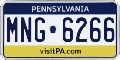 PA license plate MNG6266