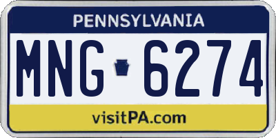 PA license plate MNG6274