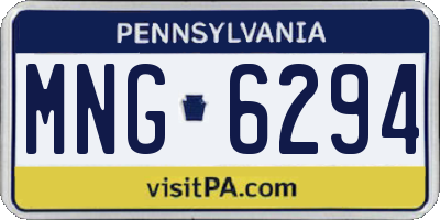 PA license plate MNG6294