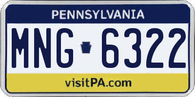 PA license plate MNG6322