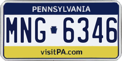 PA license plate MNG6346