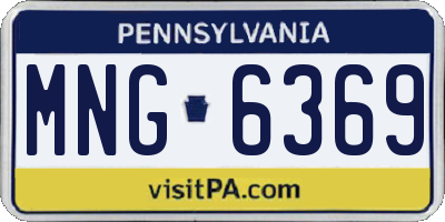 PA license plate MNG6369