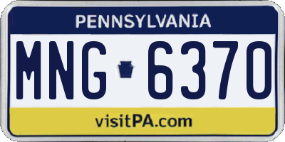 PA license plate MNG6370