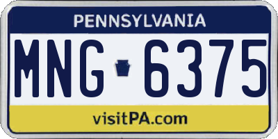 PA license plate MNG6375