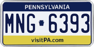 PA license plate MNG6393