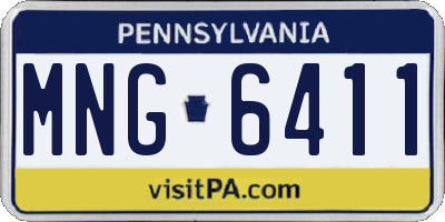 PA license plate MNG6411