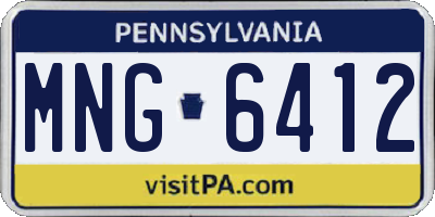 PA license plate MNG6412