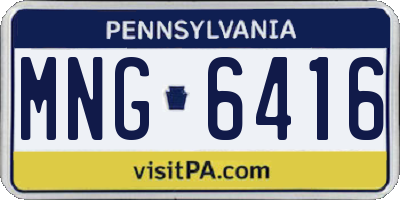 PA license plate MNG6416