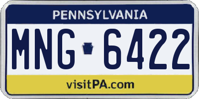 PA license plate MNG6422