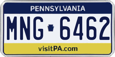 PA license plate MNG6462