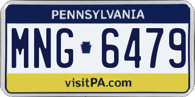 PA license plate MNG6479