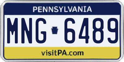 PA license plate MNG6489