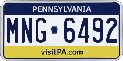 PA license plate MNG6492