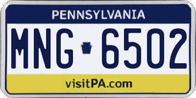 PA license plate MNG6502