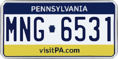 PA license plate MNG6531