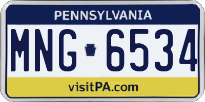 PA license plate MNG6534