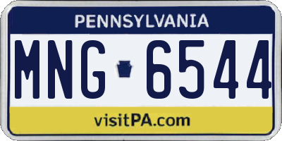 PA license plate MNG6544