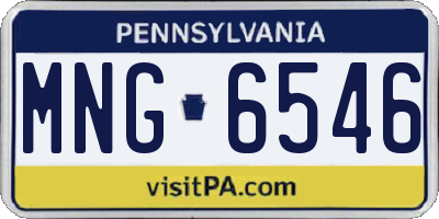 PA license plate MNG6546