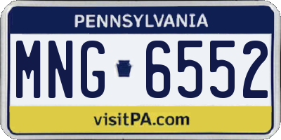 PA license plate MNG6552