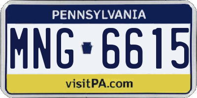 PA license plate MNG6615