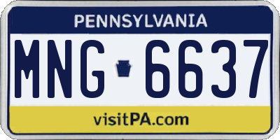 PA license plate MNG6637
