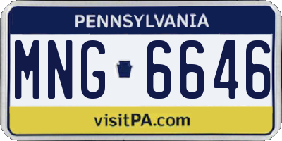 PA license plate MNG6646