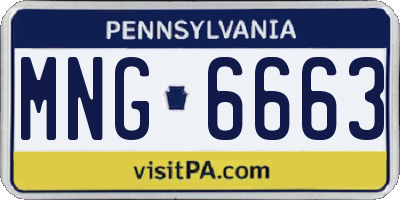 PA license plate MNG6663