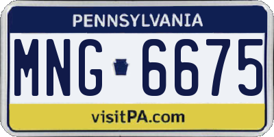 PA license plate MNG6675
