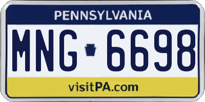 PA license plate MNG6698