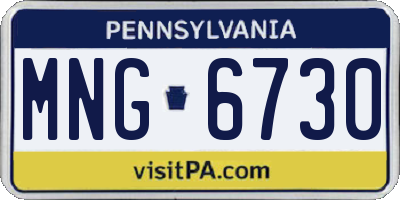 PA license plate MNG6730