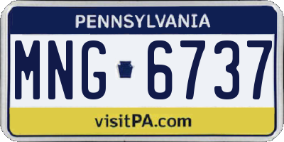 PA license plate MNG6737