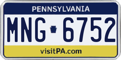 PA license plate MNG6752