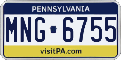 PA license plate MNG6755