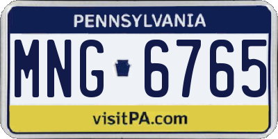 PA license plate MNG6765