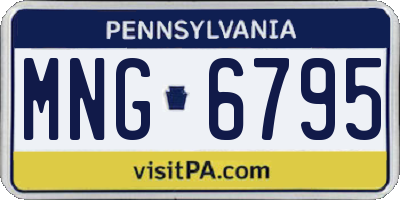 PA license plate MNG6795