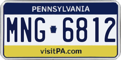 PA license plate MNG6812