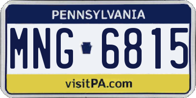PA license plate MNG6815