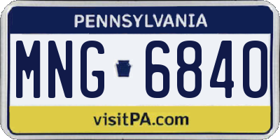 PA license plate MNG6840