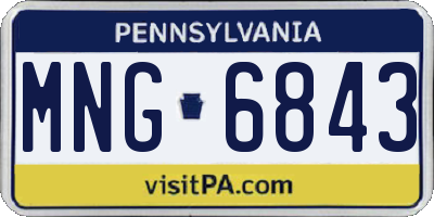 PA license plate MNG6843