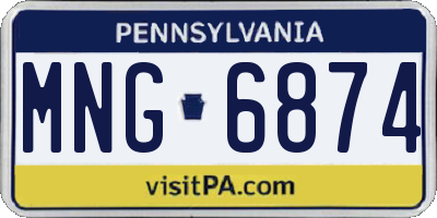 PA license plate MNG6874