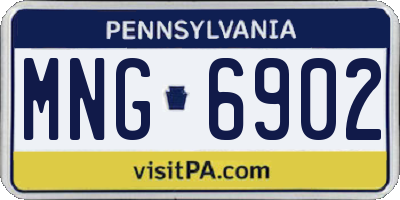 PA license plate MNG6902