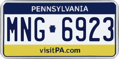 PA license plate MNG6923
